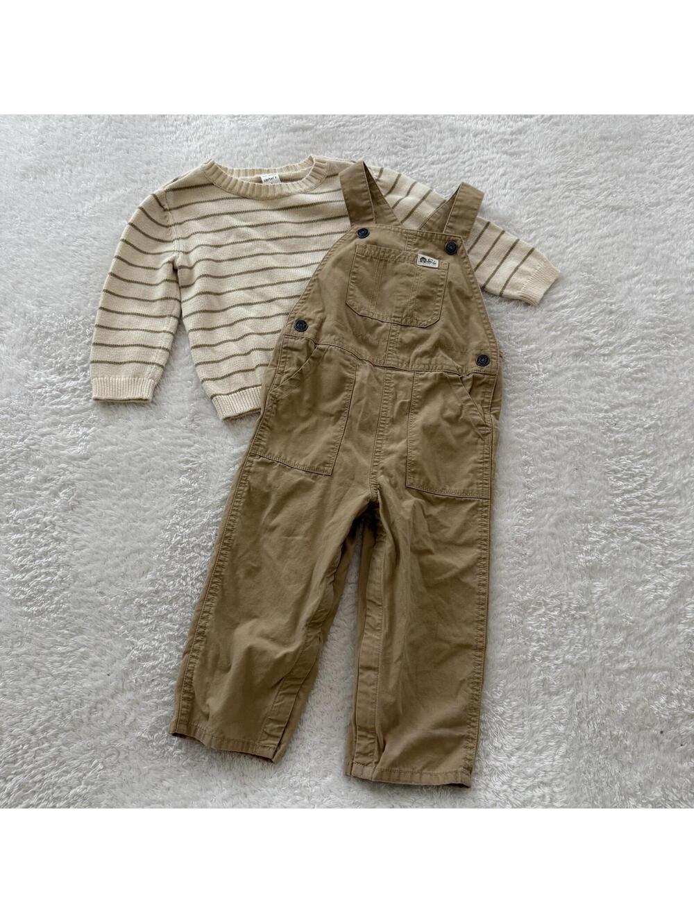 24m Knit Sweater + Overall Bundle